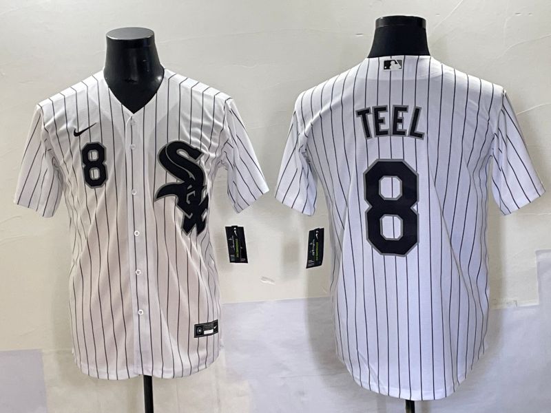 Men 2025 Chicago White Sox #8 Teel White Stripe Game Nike MLB Jersey style 9->chicago white sox->MLB Jersey